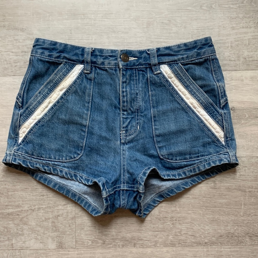 Free People Shorts Lace Trim